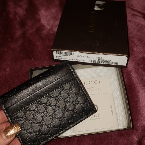 Gucci Other - 🎅final price🤶Gucci blk guccissima card wallet